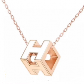 2020 Hermes 18K Gold Rose Gold Cage dH Necklaces H143991FO03