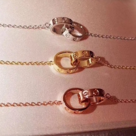 Cartier Love 18K Rose Gold Platinum Necklaces B7212300