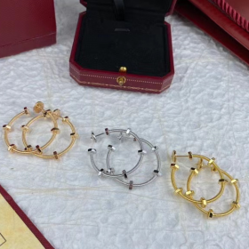 2020 Cartier Ecrou De 18K Gold Rose Gold Platinum Earrings B8301408